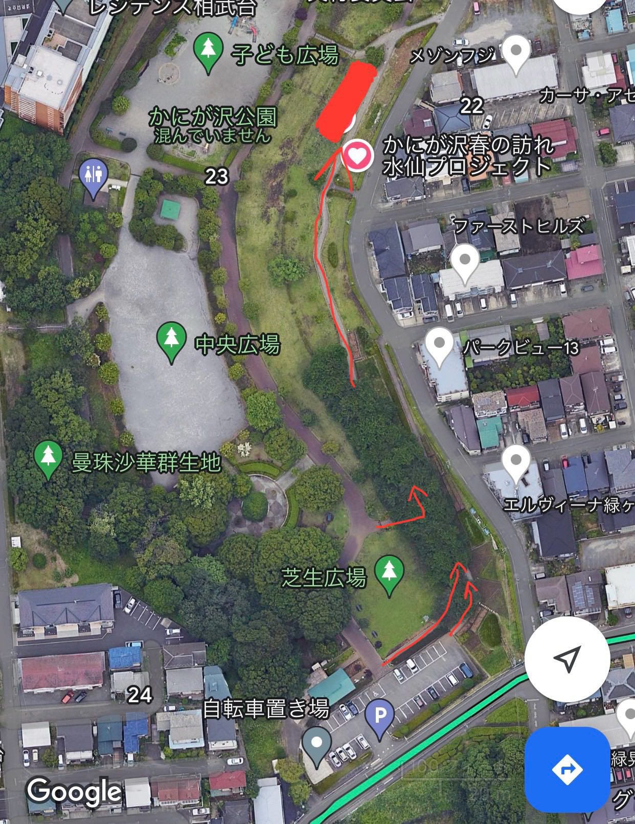 かにが沢公園 ひまわり種まき