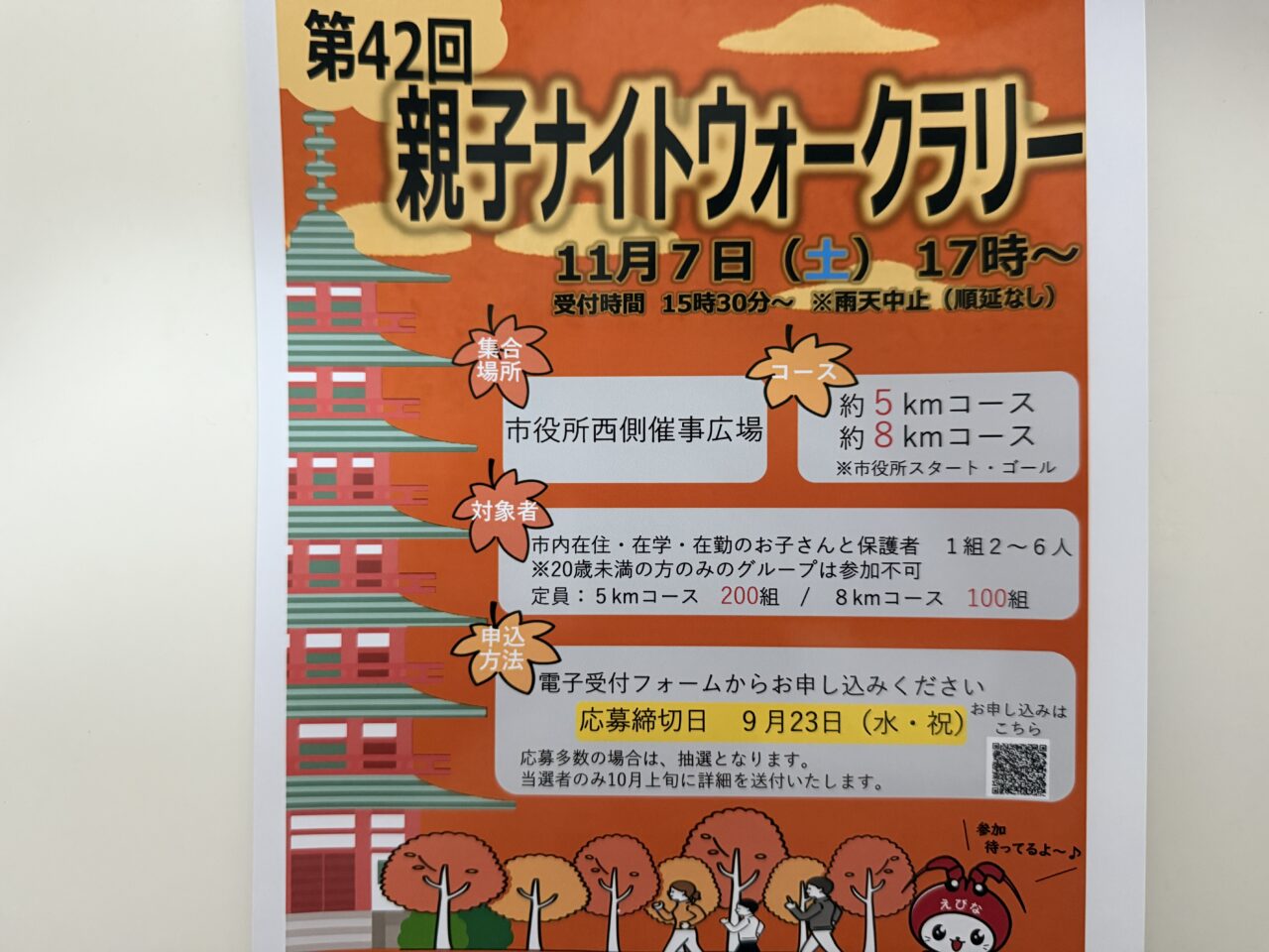 海老名市親子ナイトウォークラリー」